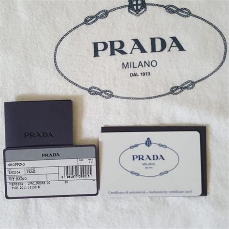 prada milano dal 1913 authenticity certificate card|prada card authenticity.